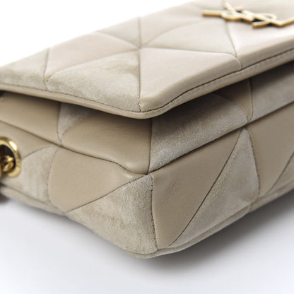 Saint Laurent Lambskin Suede Patchwork Monogram Medium Jamie Baguette Sea Salt 6 of 11