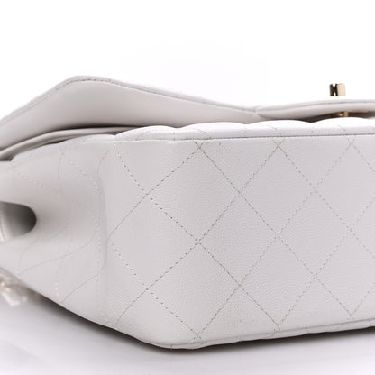 Chanel Caviar Quilted Jumbo Double Flap White 5 of 9