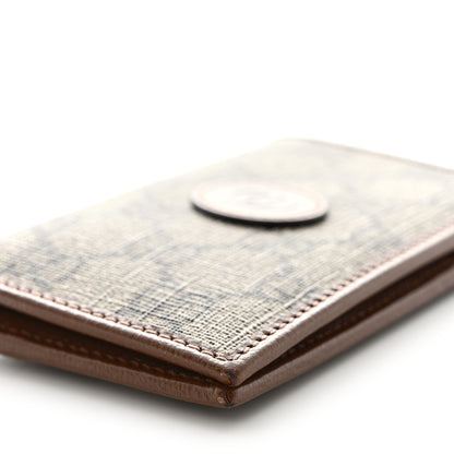 Gucci GG Supreme Monogram Azalea Calfskin Retro Interlocking G Card Case Beige Ebony Brown Sugar 10 of 11