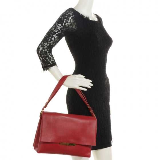 Celine Palmelato Calfskin Blade Flap Red 2 of 10