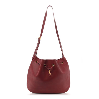 Saint Laurent Smooth Calfskin Paris VII Large Flat Hobo Red 1 of 13