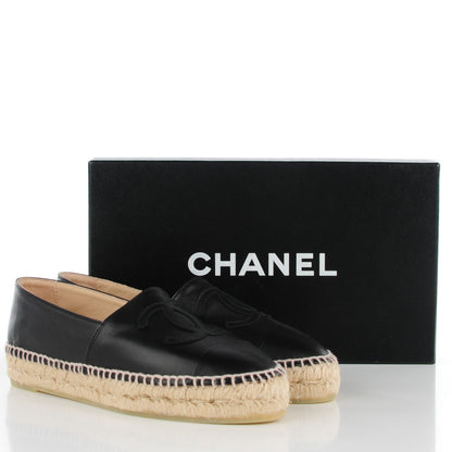 Chanel Lambskin CC Espadrilles 36 Black 5 of 9