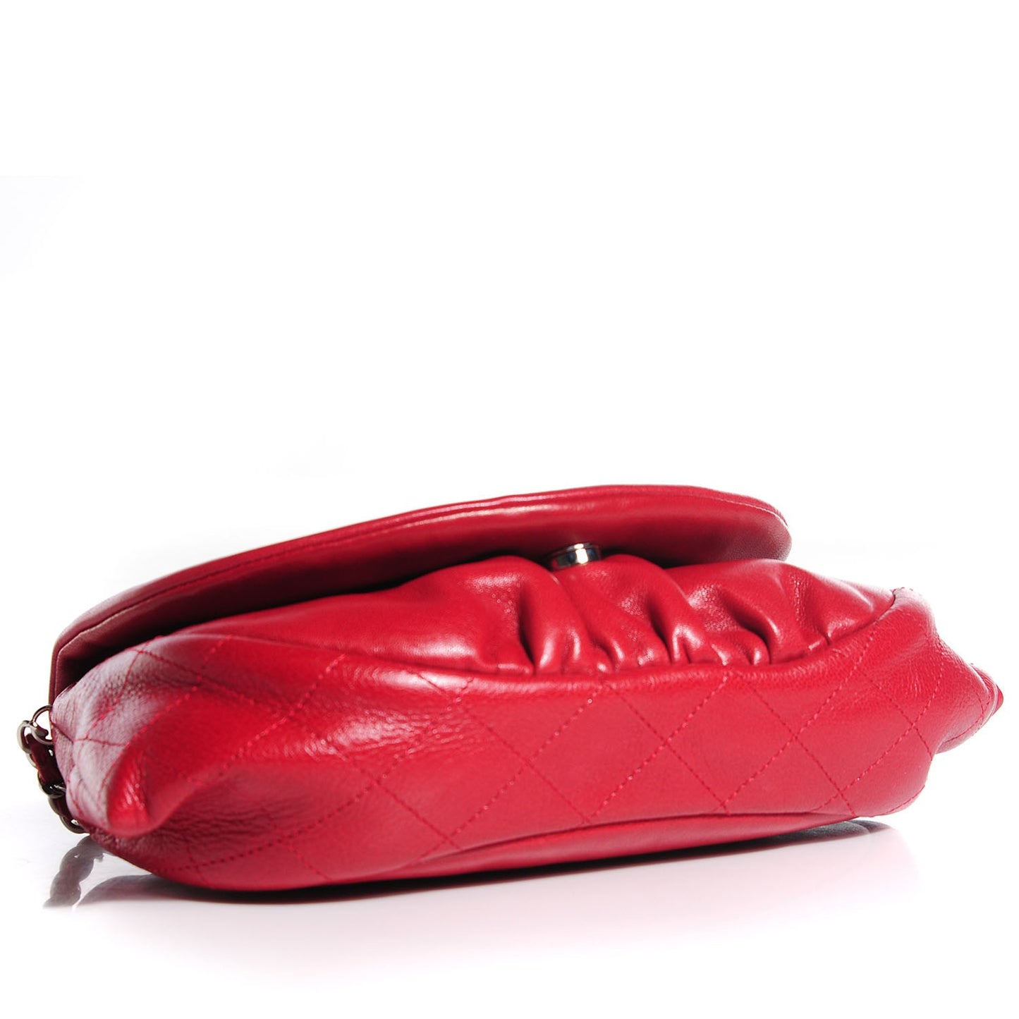 Lambskin Half Moon Wallet On Chain WOC Red