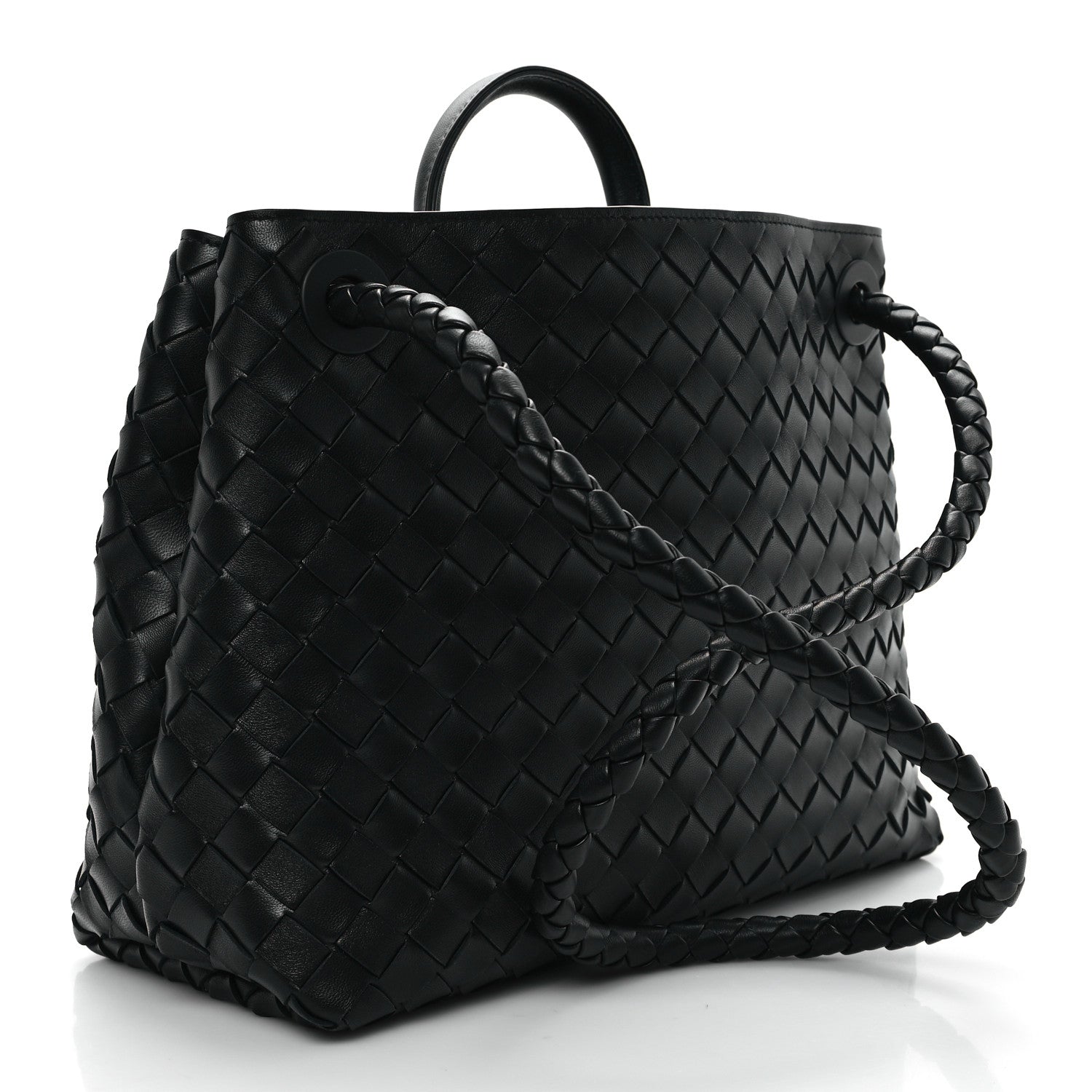 Bottega Veneta Nappa Intrecciato Medium Andiamo Shoulder Bag Black 3 of 10
