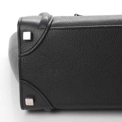 Celine Drummed Calfskin Micro Luggage Black 12 of 13