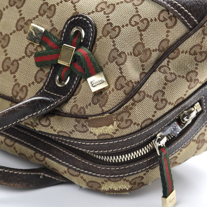 Gucci Monogram Small Princy Satchel Dark Brown 13 of 19