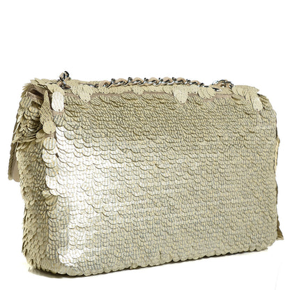 Chanel Sequin Paillette Small Flap Beige 3 of 9