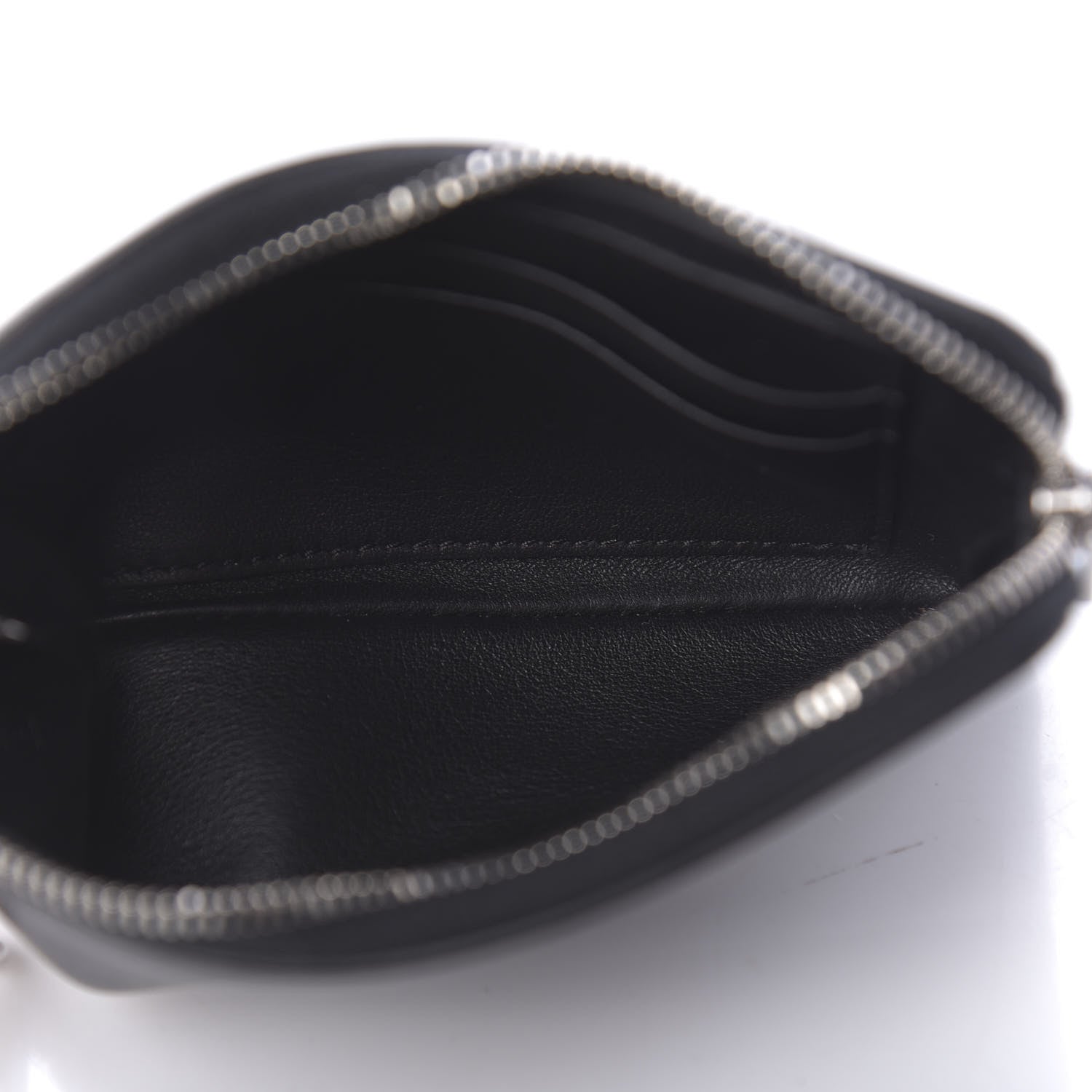 Celine Laminated Lambskin Bi-Color Solo Coin Card Case Black Silver 5 of 7