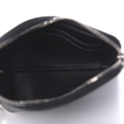 Celine Laminated Lambskin Bi-Color Solo Coin Card Case Black Silver 5 of 7