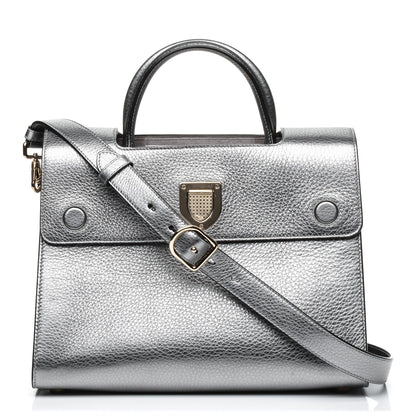 Christian Dior Metallic Grained Calfskin Medium Diorever Flap Silver 1 of 7