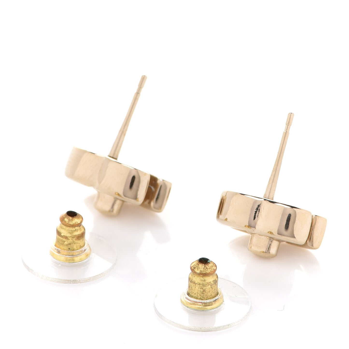 Metal CC Turnlock Earrings Gold