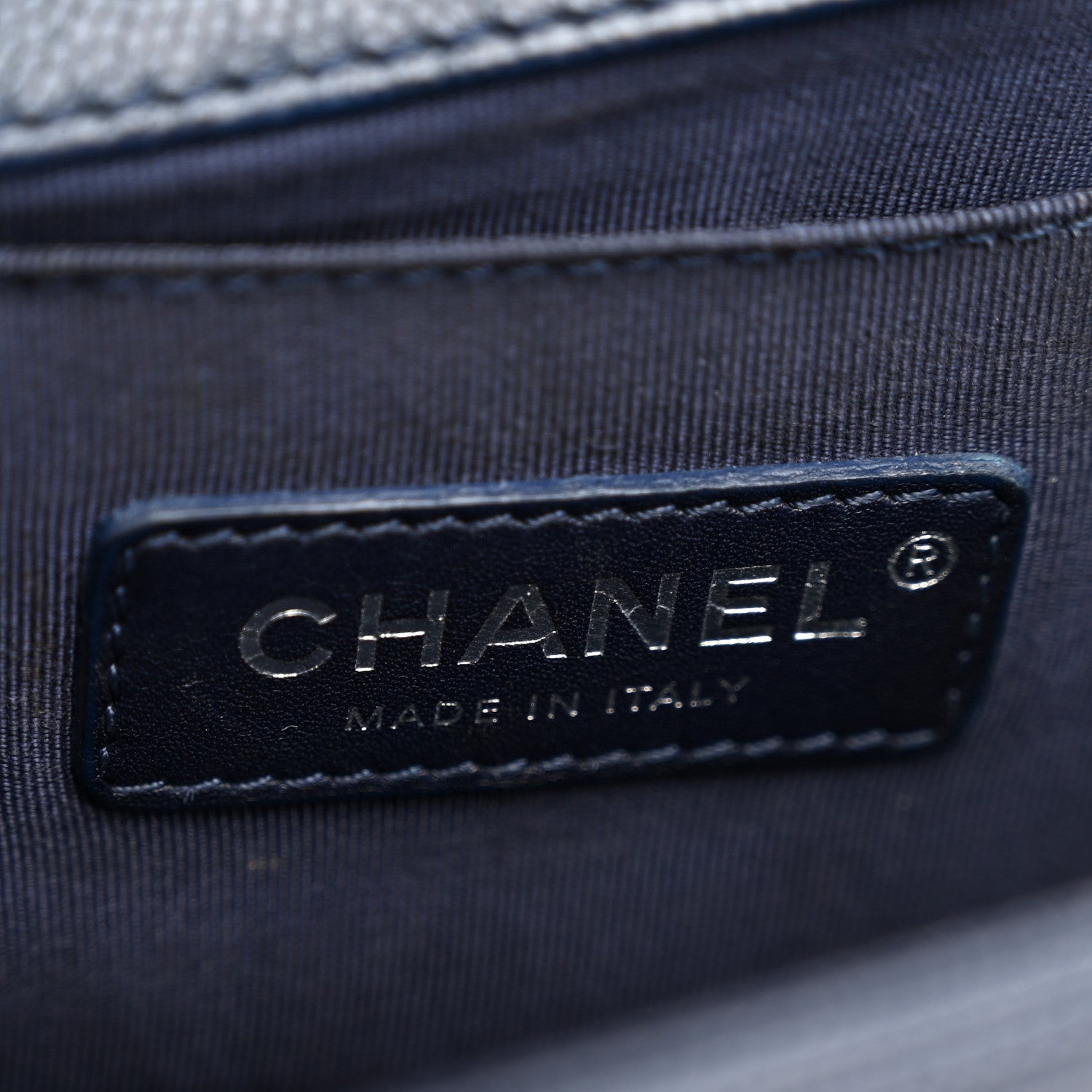 Chanel Caviar Chevron Quilted Medium Boy Flap Navy 6 of 13