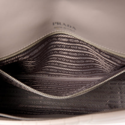 Prada Soft Calfskin Impunture Diagramme Large Chain Flap Shoulder Bag Pomice 6 of 11