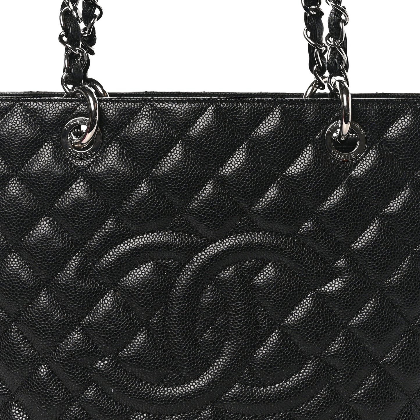 Caviar Quilted Grand Shopping Tote GST Black