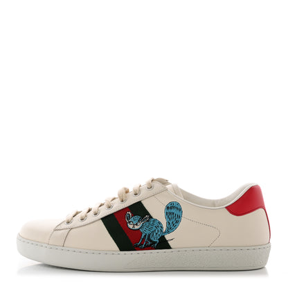 Gucci X FREYA HARTAS Calfskin Miro Soft Web Mythical Creature Embroidered Mens Ace Sneakers 11 New Mystic White 1 of 14
