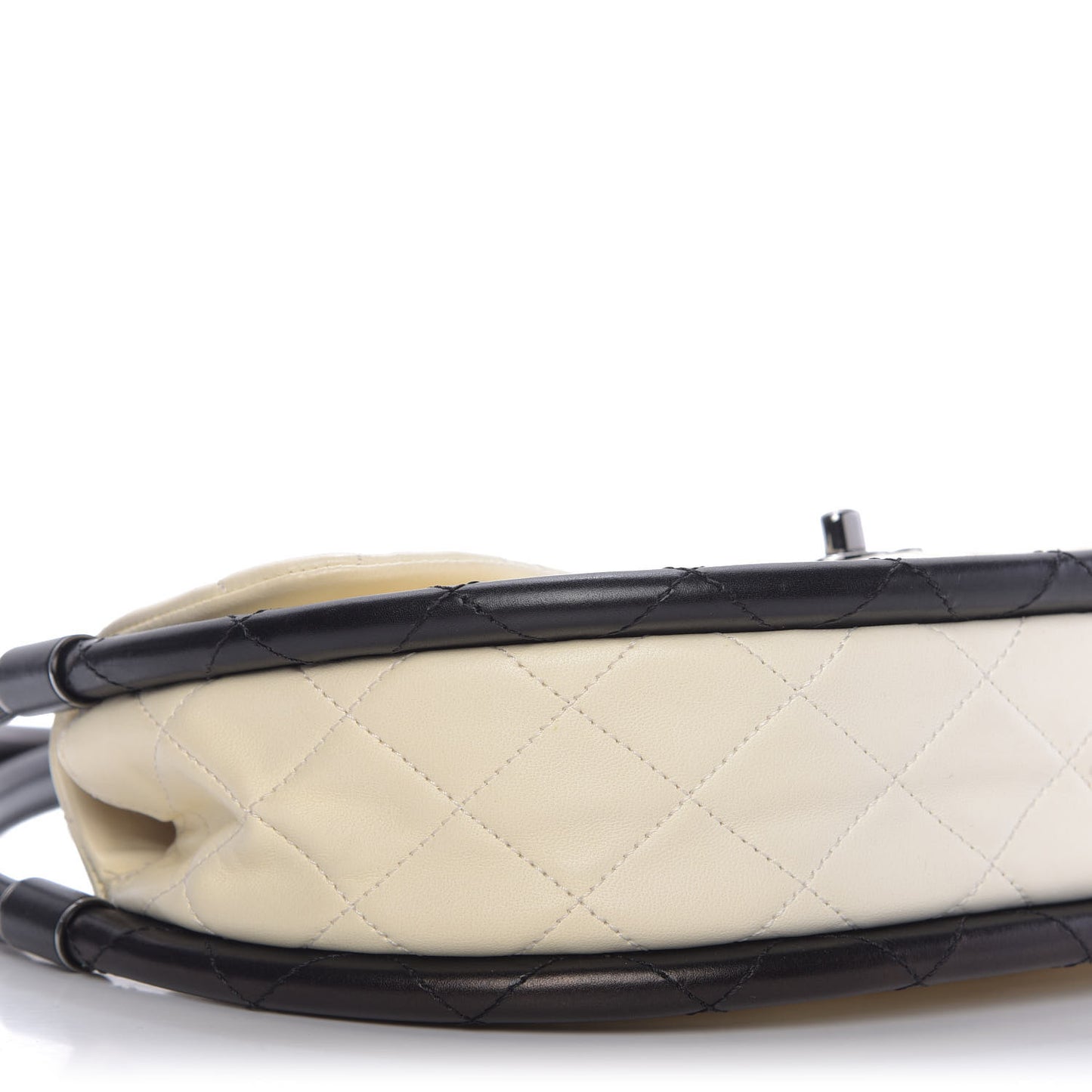 Quilted Lambskin Small Hula Hoop Flap Ivory