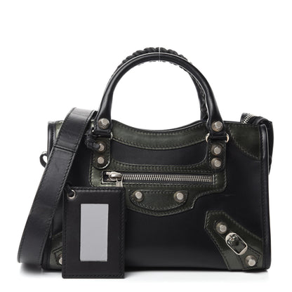 Balenciaga Smooth Calfskin Metallic Patent Giant 12 Silver Hardware Mini City Black Gris 1 of 10