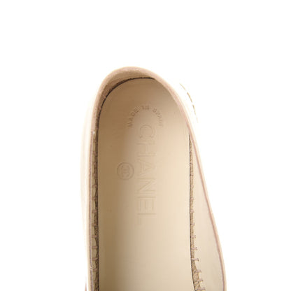 Chanel Metallic Calfskin Grosgrain CC Espadrilles 38 Ivory Black 8 of 11