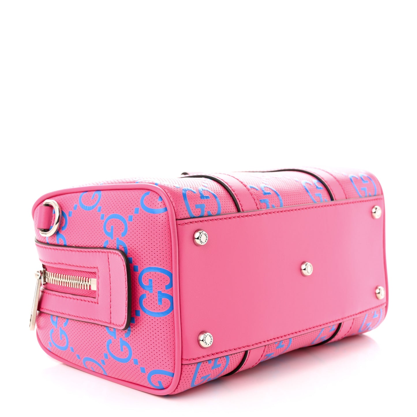 Calfskin GG Tennis Bi-Color Embossed Mini Duffle Bag Modern Fucsia Modern Blue