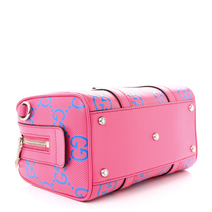 Gucci Calfskin GG Tennis Bi-Color Embossed Mini Duffle Bag Modern Fucsia Modern Blue 4 of 11