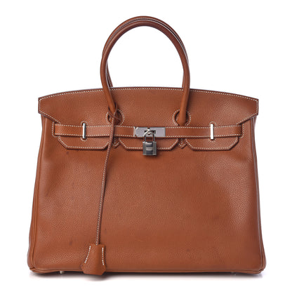 Hermes Natural Barenia Faubourg Birkin 35 Fauve 1 of 15