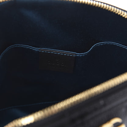 Gucci Suede Patent Web GG Small Ophidia Dome Shoulder Bag Black 8 of 10