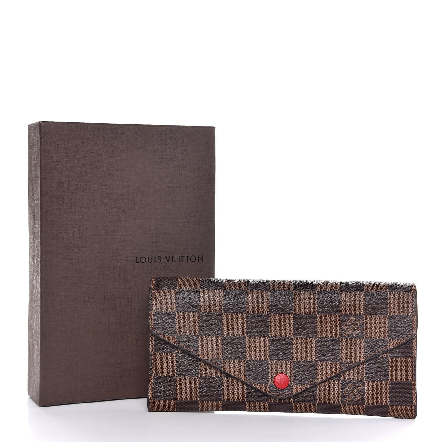 Damier Ebene Josephine Wallet Red