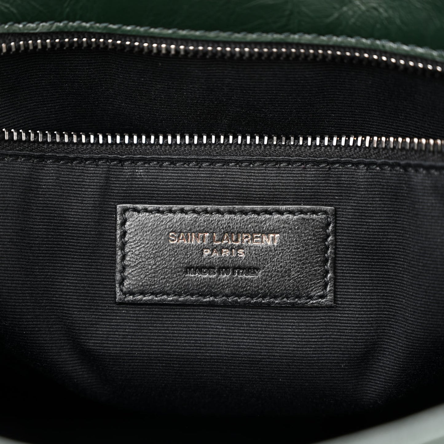 Crinkled Calfskin Matelasse Monogram Medium Niki Chain Satchel Dark Green