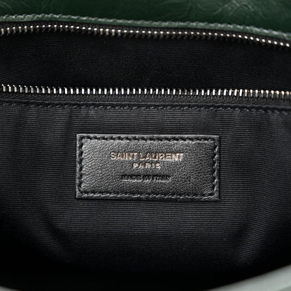 Saint Laurent Crinkled Calfskin Matelasse Monogram Medium Niki Chain Satchel Dark Green 6 of 10