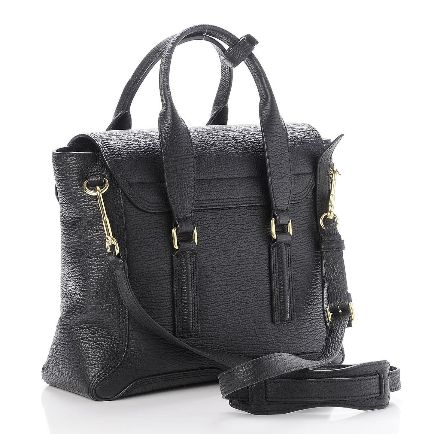 3.1 Textured Calfskin Medium Pashli Satchel Black