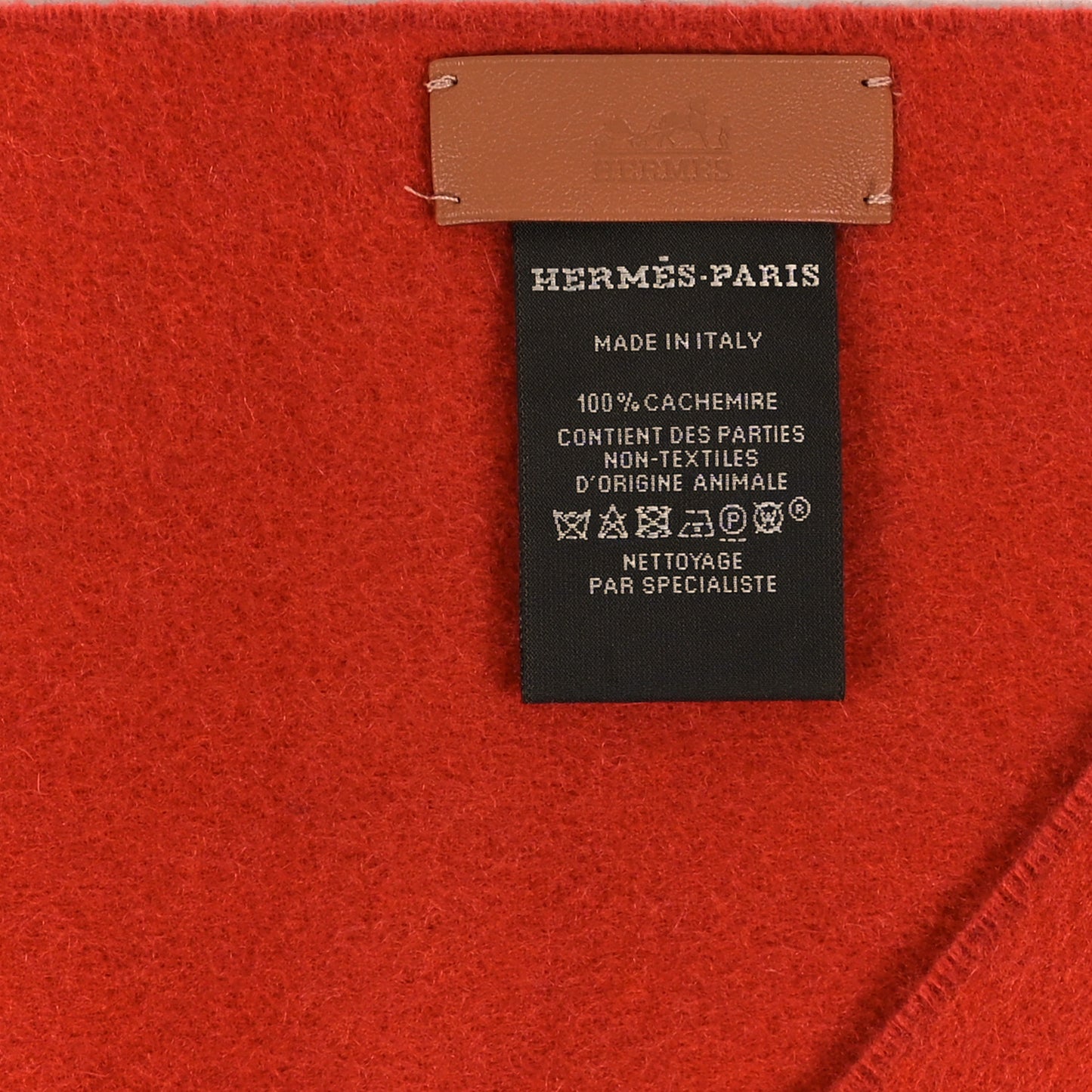 Cashmere Allumette Muffler Capucine Rogue Vermillion