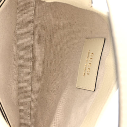 Gucci Raffia Textured Dollar Calfskin GG Monogram Small Jackie 1961 Hobo Mystic White Royale Natural 4 of 13