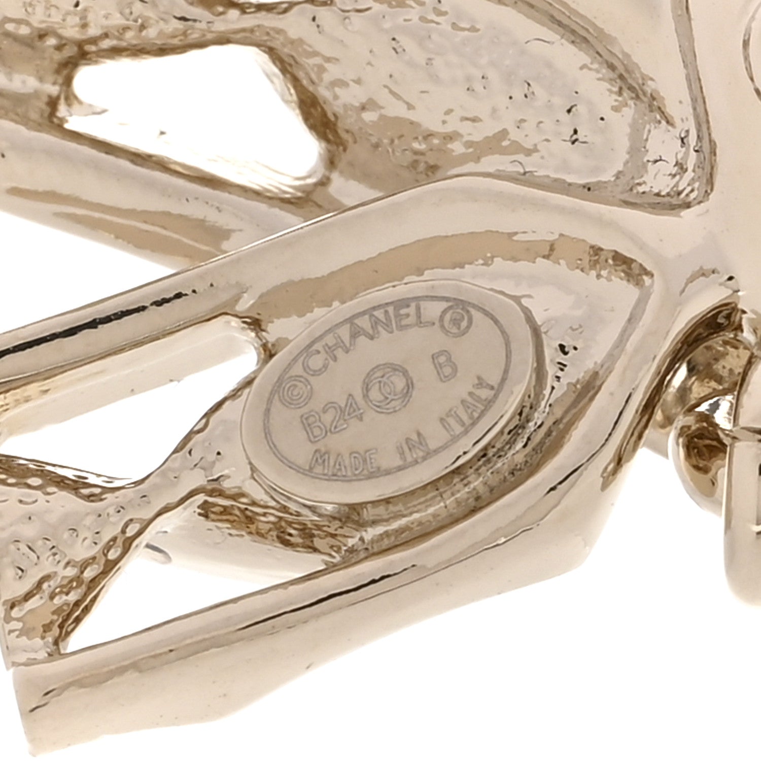 Chanel Crystal CC Bow Drop Earrings Gold 4 of 5