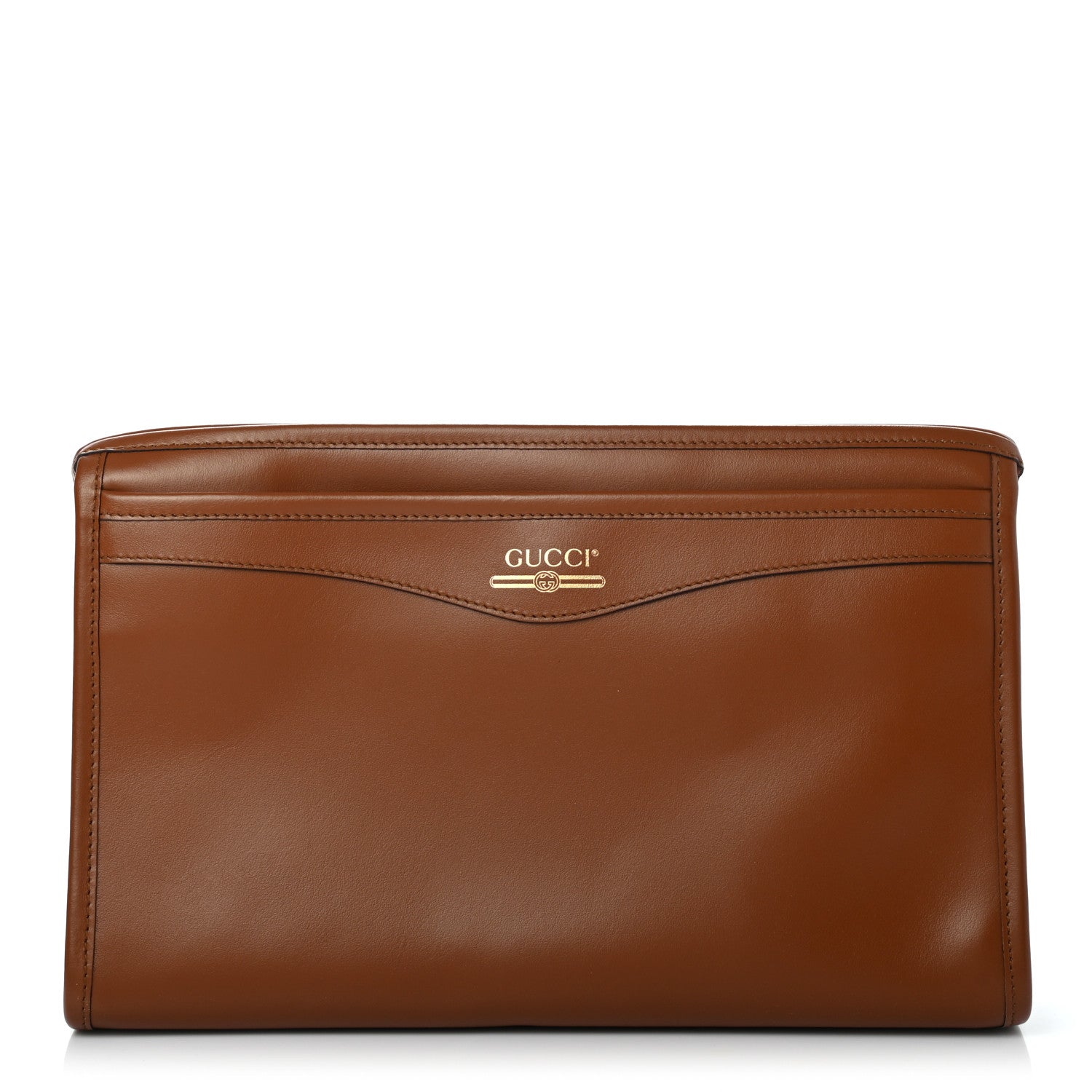 Gucci Plutone Calfskin Cosmetic Pouch Brown 1 of 7