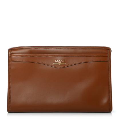Gucci Plutone Calfskin Cosmetic Pouch Brown 1 of 7