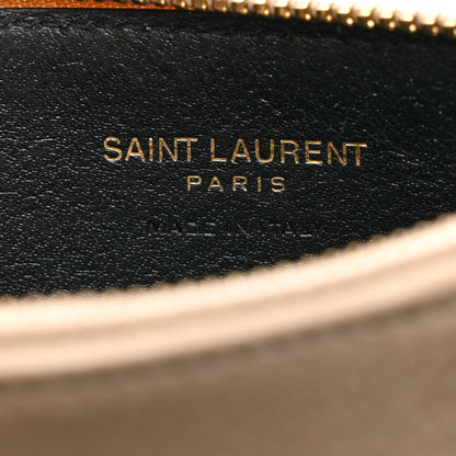 Saint Laurent Grained Calfskin Monogram 5 Fragments Zip Pouch Card Holder Beige 6 of 13