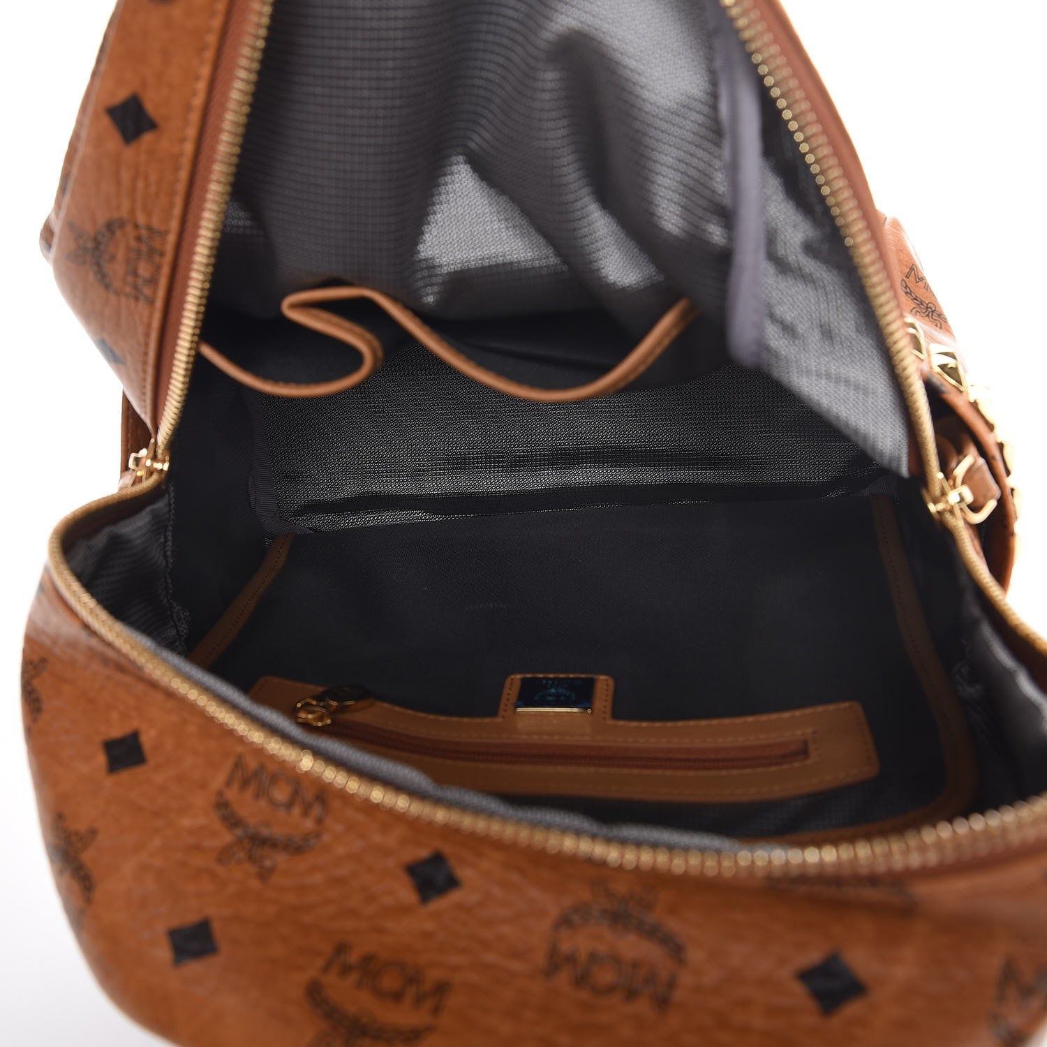 MCM Visetos Small Side Stud Stark Backpack Cognac 5 of 9