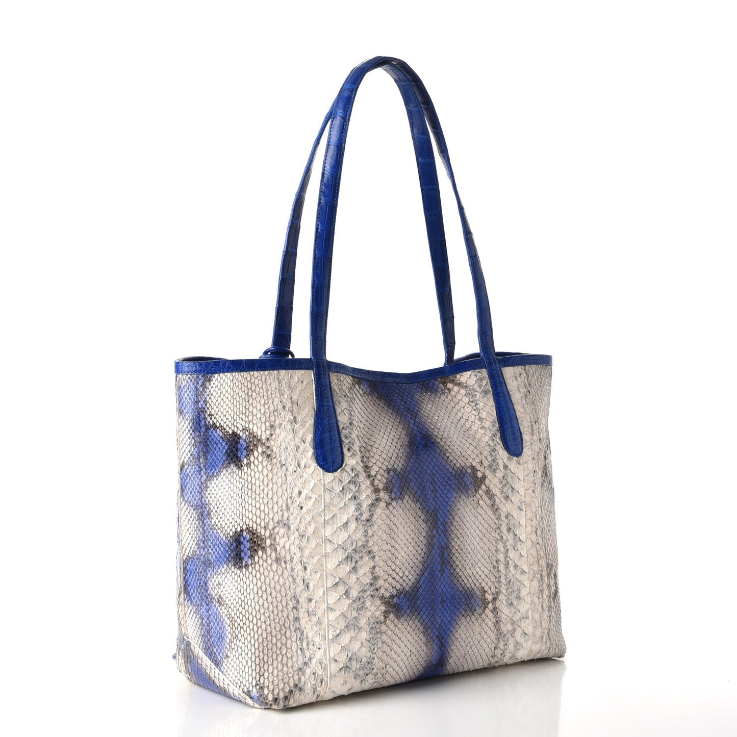 Python Crocodile Small Erica Shopper Tote Cobalt