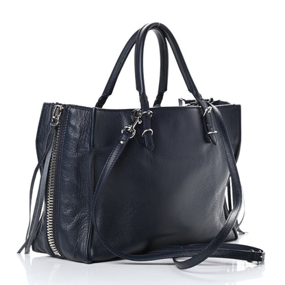 Balenciaga Veau Papier A6 Zip Around Tote Bleu Nuit 3 of 15