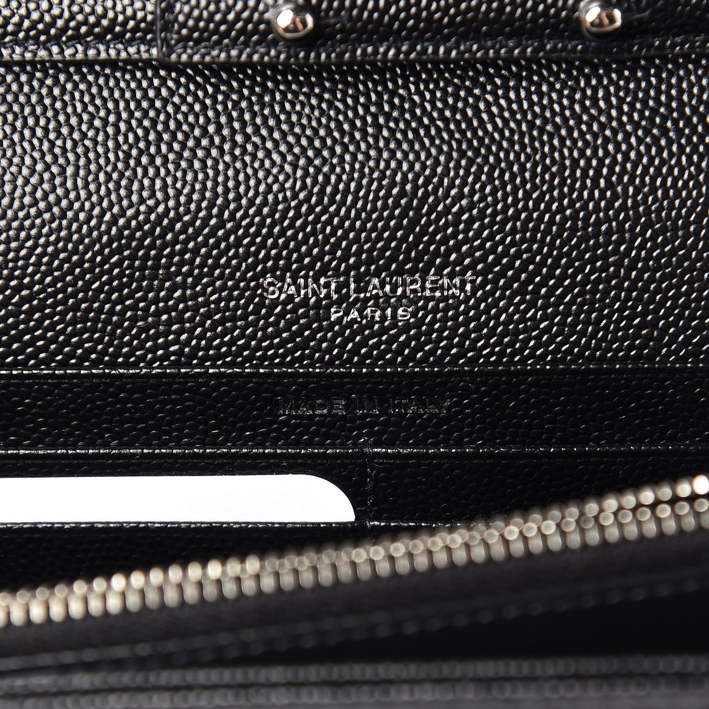 Grain De Poudre Matelasse Chevron Monogram Chain Wallet Black