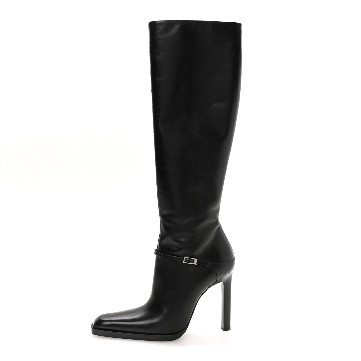 Saint Laurent Calfskin Nina 110 Knee High Boots 37 Black 1 of 9