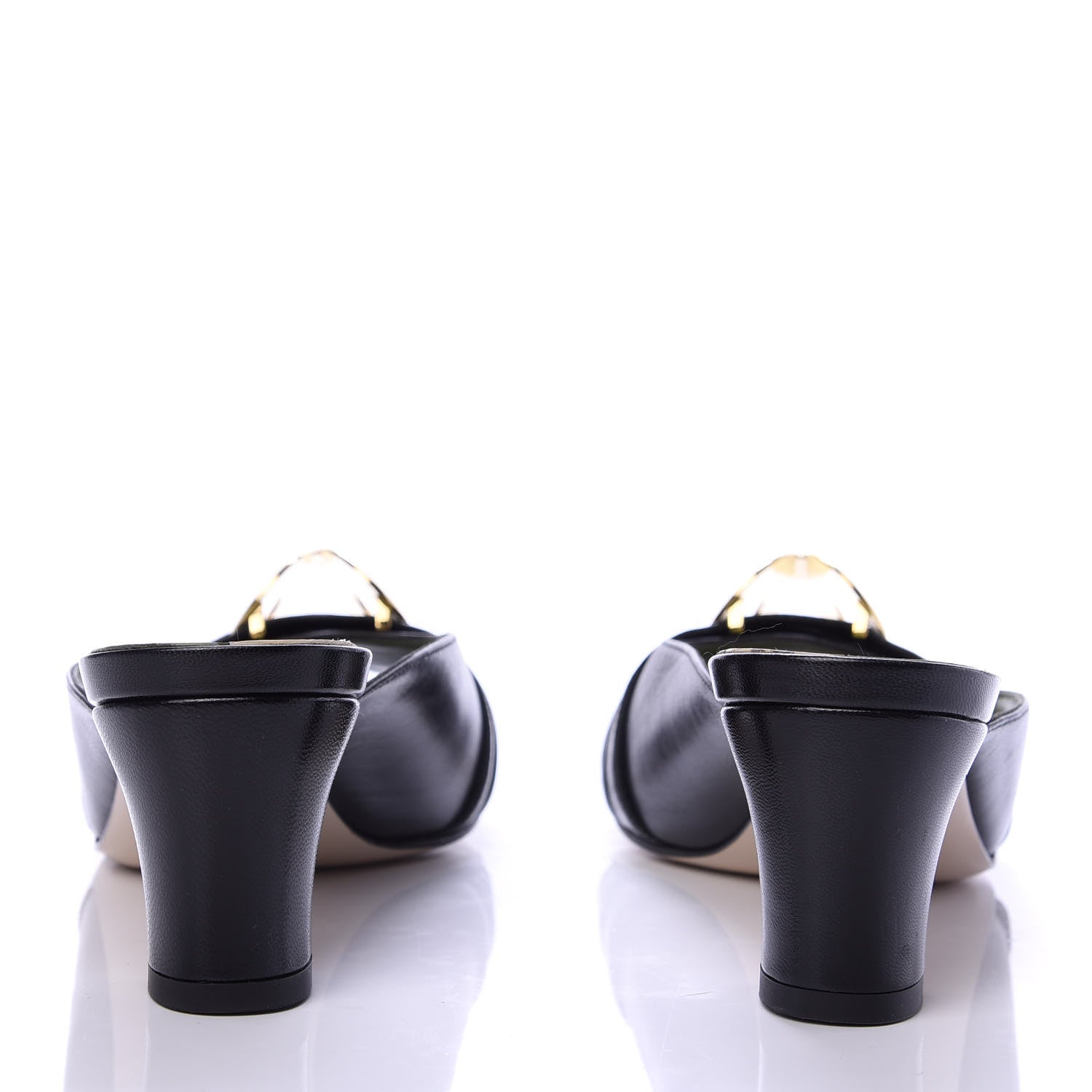 Gucci Malaga Kid Half Moon GG Square Toe Slide Sandals 36 Black 6 of 10