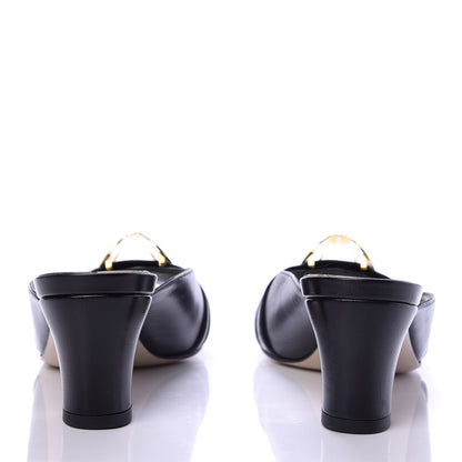 Gucci Malaga Kid Half Moon GG Square Toe Slide Sandals 36 Black 6 of 10