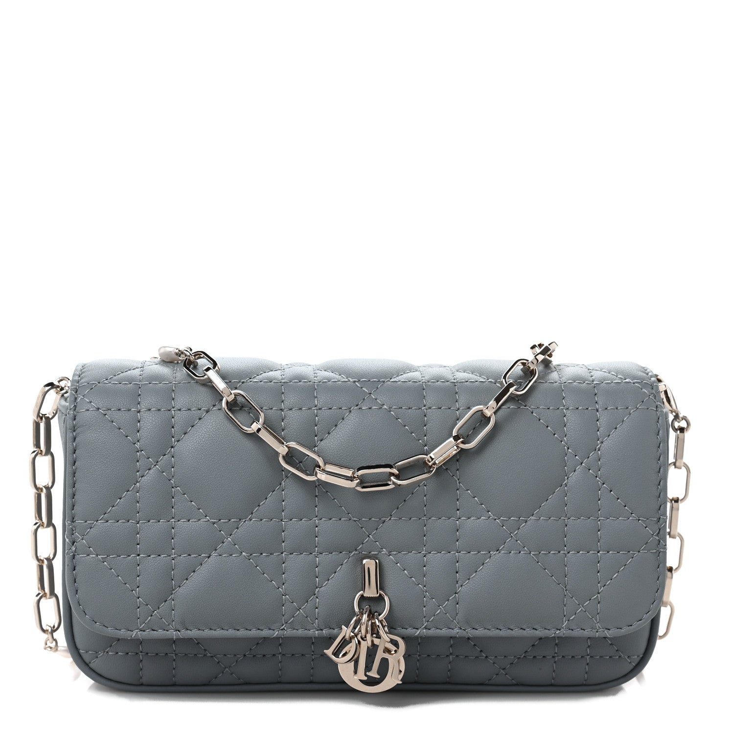 Christian Dior Lambskin Cannage Dior Talk Phone Pouch Cloud Blue 1 of 7