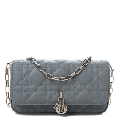 Christian Dior Lambskin Cannage Dior Talk Phone Pouch Cloud Blue 1 of 7