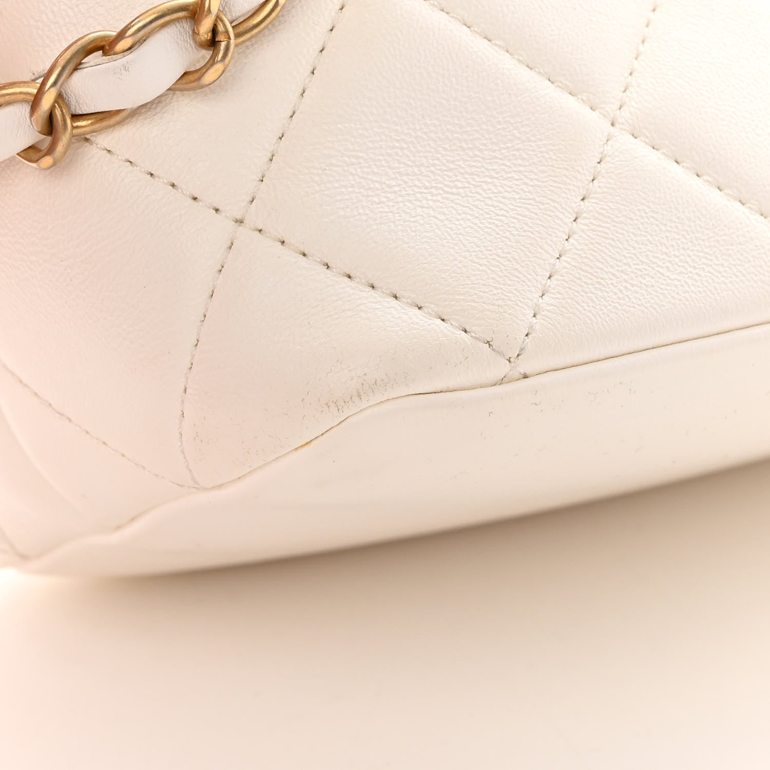 Chanel Lambskin Quilted CC Crystal Signature Chain Hobo White 14 of 15