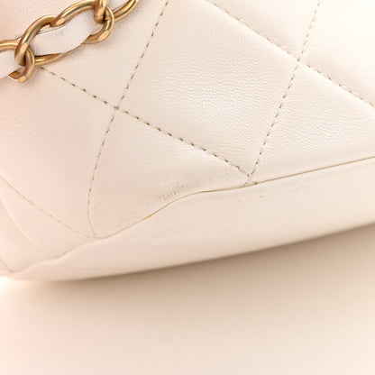 Chanel Lambskin Quilted CC Crystal Signature Chain Hobo White 14 of 15