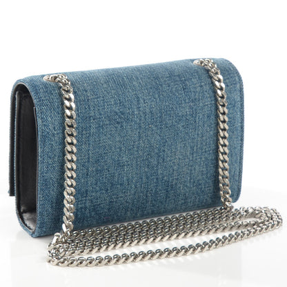 Saint Laurent Denim Small Classic Monogram Satchel Blue 3 of 7