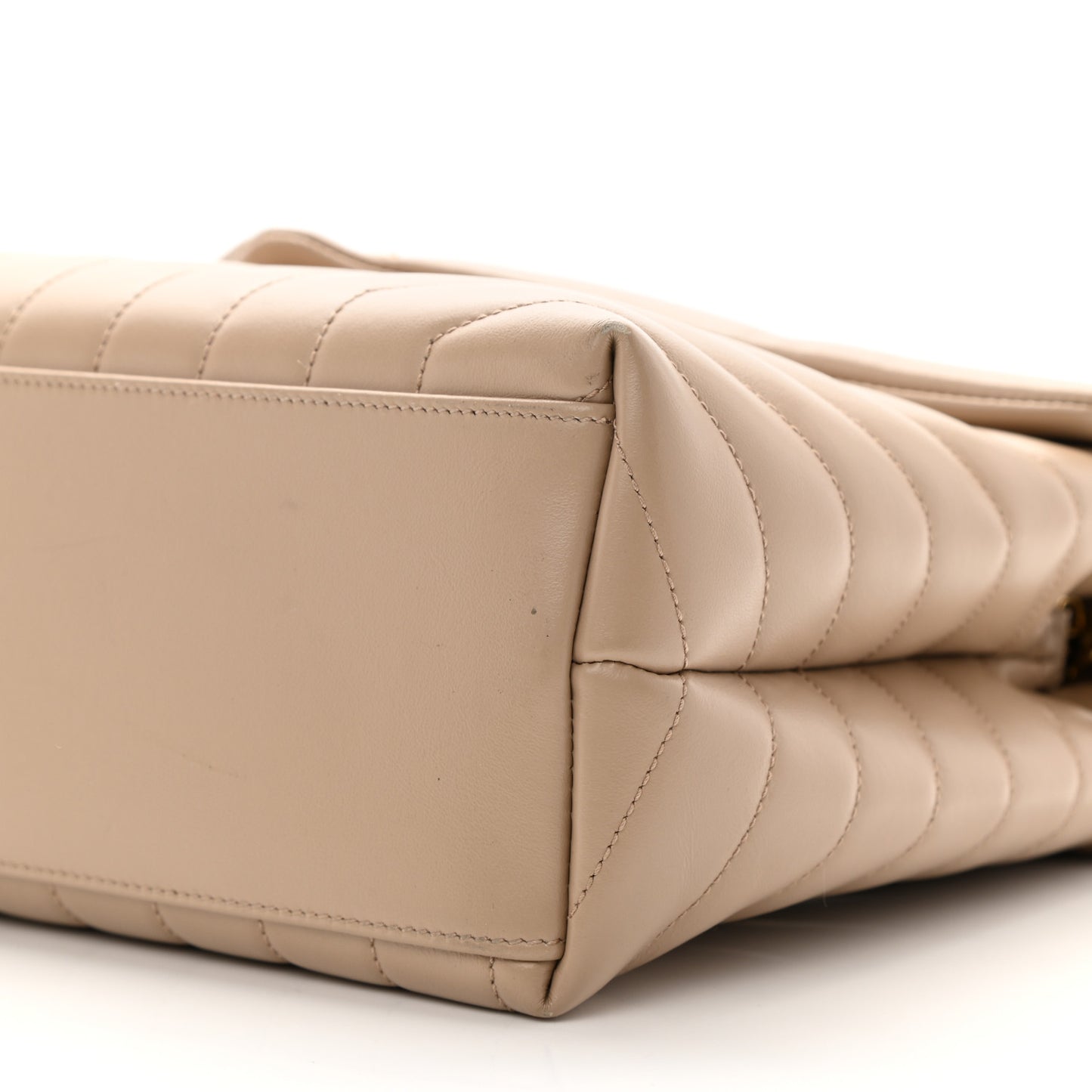 Calfskin Y Quilted Monogram Medium Loulou Chain Satchel Dark Beige