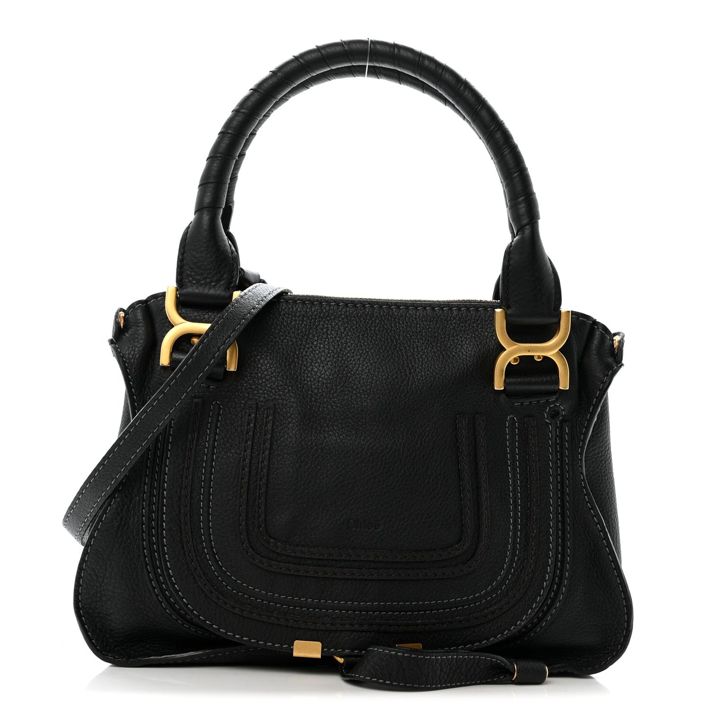 Calfskin Medium Marcie Satchel Black